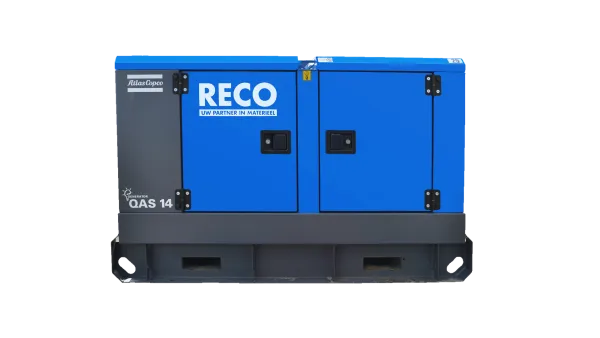 Zijaanzicht van RECO Stage V diesel aggregaat 14 kVA