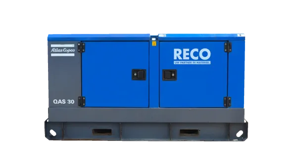 Zijaanzicht van RECO diesel aggregaat 30 kVA