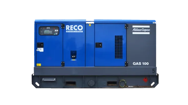 RECO dieselaggregaat 100 kVA vanaf de zijkant