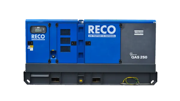 RECO dieselaggregaat 250 kVA in zijaanzicht