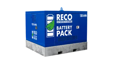 RECO Battery Pack 120 kWh voor tijdelijke stroomvoorziening en energieopslag