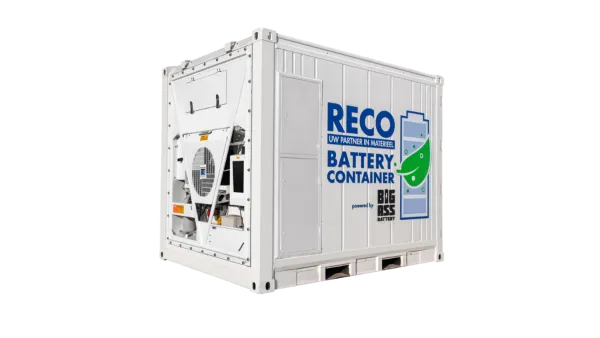 RECO 500 kWh batterijcontainer voor tijdelijke stroomvoorziening en energieopslag