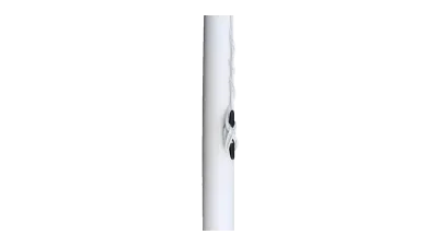 Witte vlaggenmast van 7 meter met hijstouw voor het hijsen van vlaggen en wimpels