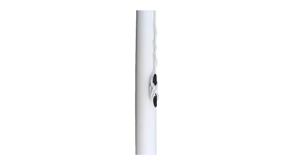 Witte vlaggenmast van 7 meter met hijstouw voor het hijsen van vlaggen en wimpels