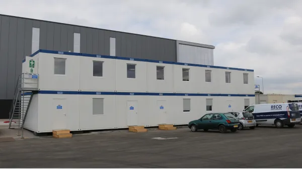 Geschakelde kantoorunits 6x3 meter in twee verdiepingen