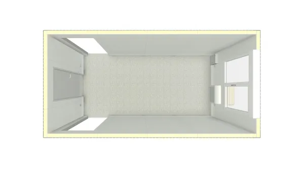 Lege kantoorunit 6x3 meter met ramen en verlichting