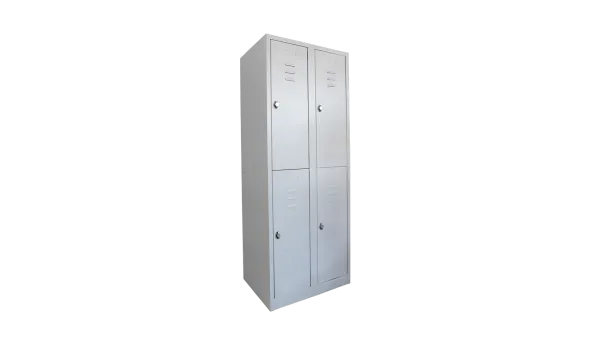 Kleedkast met vier afsluitbare lockers voor het opbergen van kleding en persoonlijke eigendommen