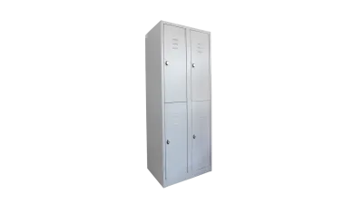 Kleedkast met vier afsluitbare lockers voor het opbergen van kleding en persoonlijke eigendommen