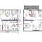 Plattegrond met maatvoering en inrichting van RECO bouwkeet voor 15 personen met twee verdiepingen