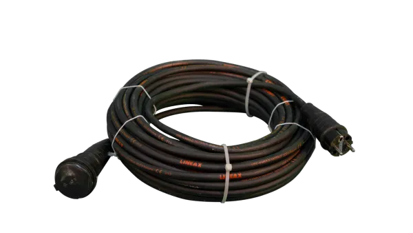 Verlengkabel 25 meter 16A 230V met Schuko-stekker en contrastekker