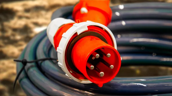 5-polige CEE-stekker van aluminium verlengkabel 12,5 meter 32A 400V