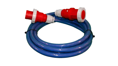 Aluminium verlengkabel 7 meter 63A 400V met CEE-stekkers