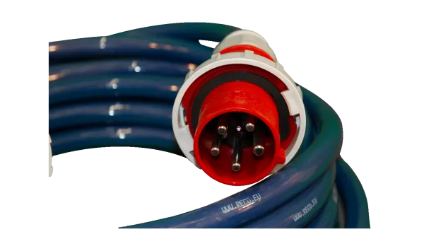 5-polige CEE-stekker van aluminium verlengkabel 12,5 meter 63A 400V