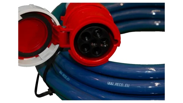 CEE-contrastekker van aluminium verlengkabel 12,5 meter 63A 400V