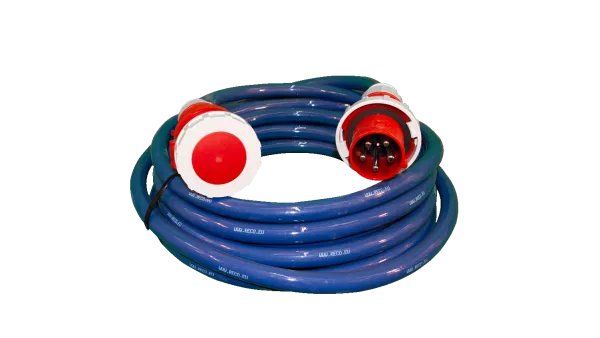 Aluminium verlengkabel 12,5 meter 63A 400V met 5-polige CEE-stekkers