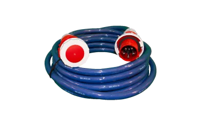 Aluminium verlengkabel 12,5 meter 63A 400V met 5-polige CEE-stekkers