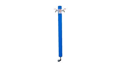 Standleiding met tappunt en twee waterkranen voor tijdelijke watervoorziening