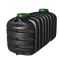 Kunststof septic tank van 3000 liter voor tijdelijke opvang en zuivering van rioolwater.