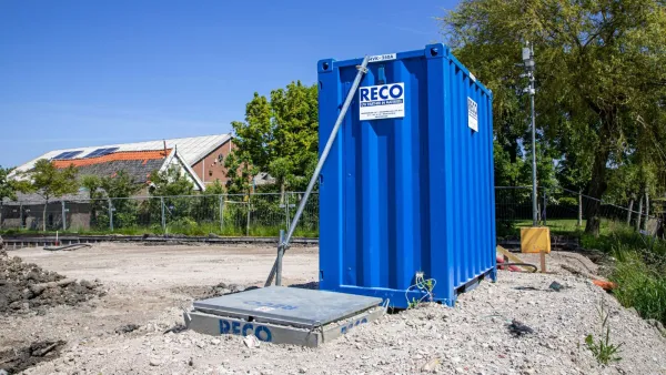 RECO bouwmeterkast 630A geplaatst op een bouwplaats voor tijdelijke stroomvoorziening